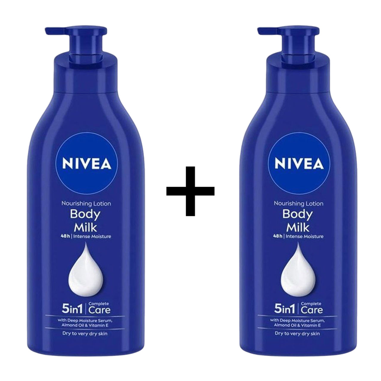 NIVEA Nourishing Body Lotion Body Milk|48 H Moisturization|2X Almond Oil|For Very Dry Skin 600 ml X 2 Combo