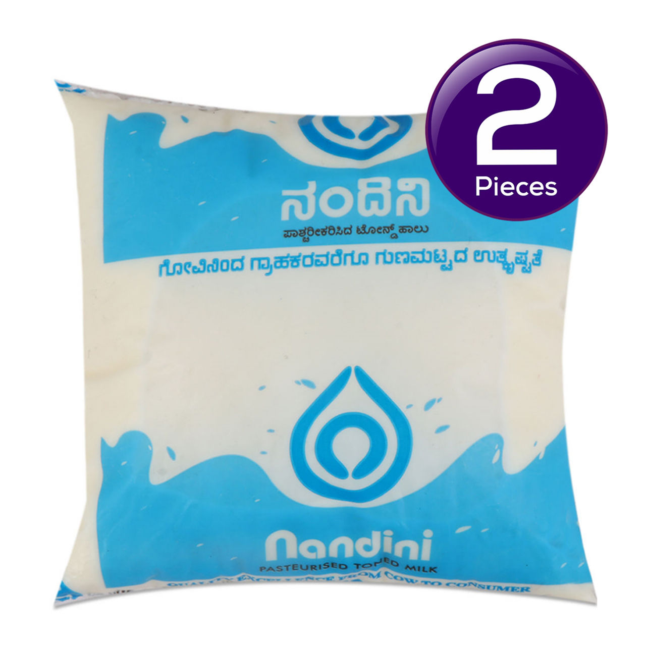 Nandini Fresh Toned Fresh Milk (Pouch Blue) 500 ml X 2 Combo
