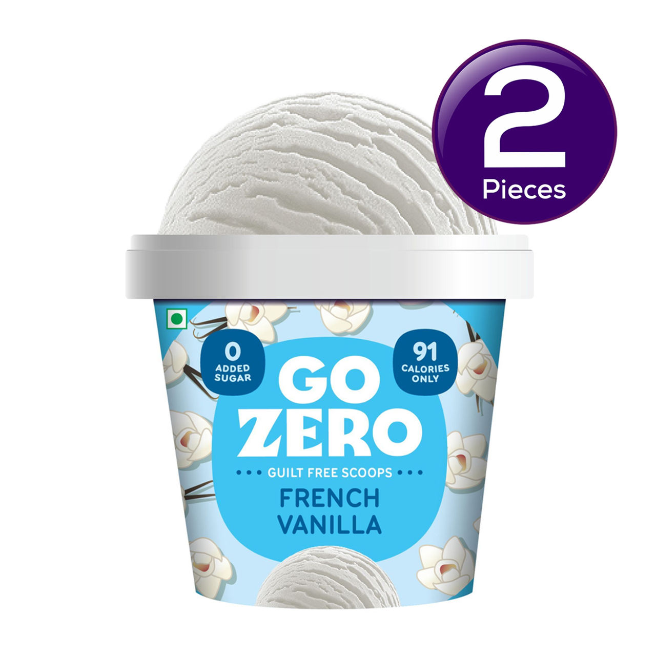 Go Zero French Vanilla Low Calorie Guilt Free Ice Cream Cup Combo