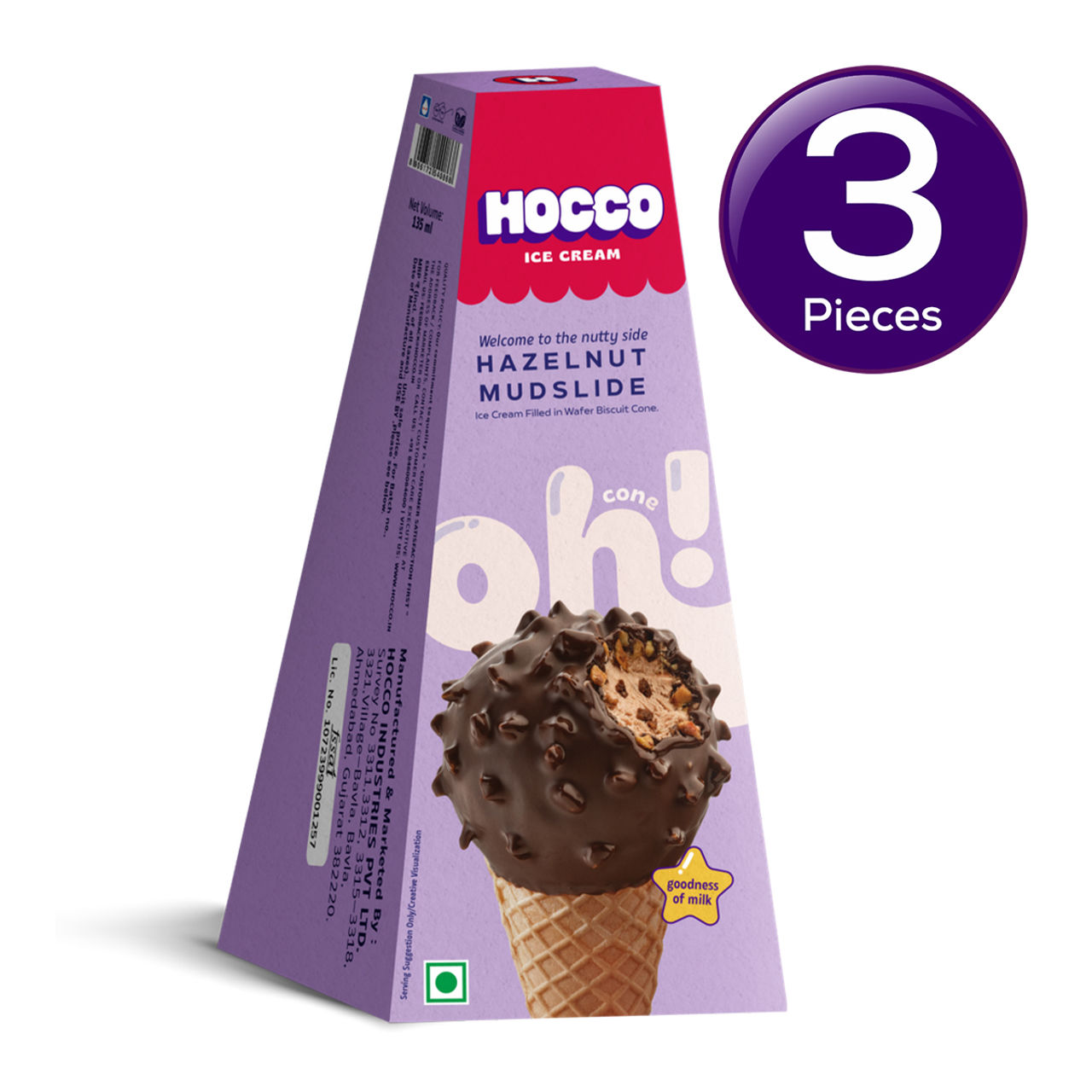 Hocco Hazelnut Mudslide Ice Cream Cone 135 ml Combo