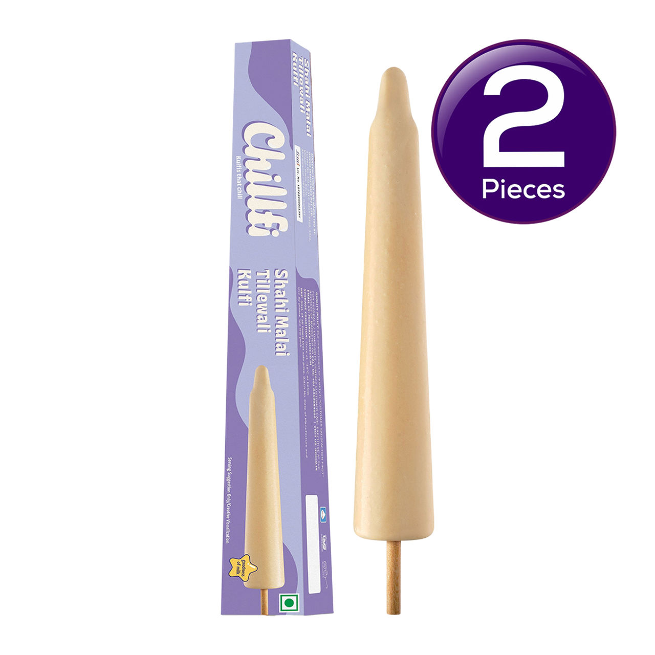 Hocco Shahi Malai Tillewali Kulfi Ice Cream Stick 45 ml X 2 Combo