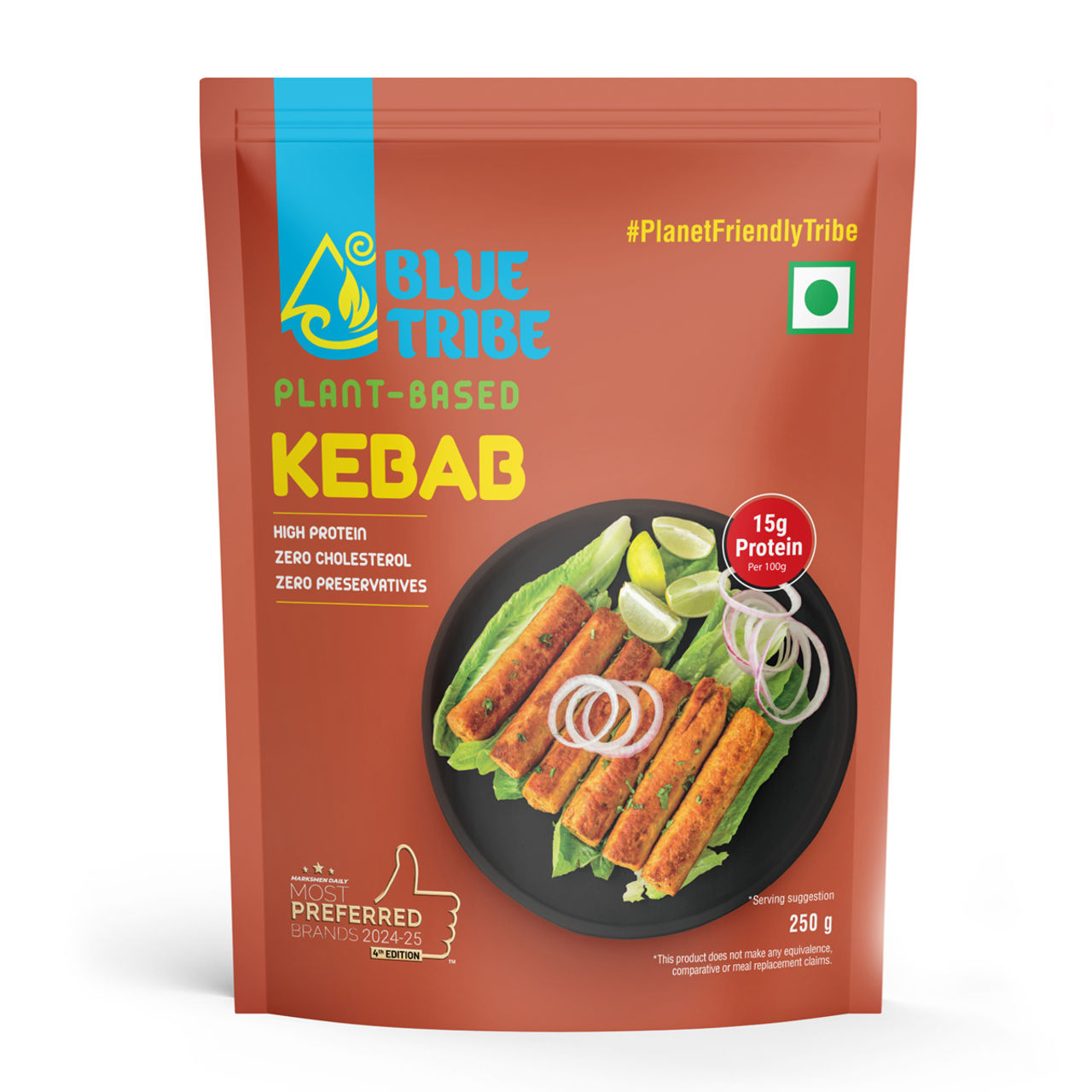 Blue Tribe Foods Plant Based Kebab 100% Vegetarian