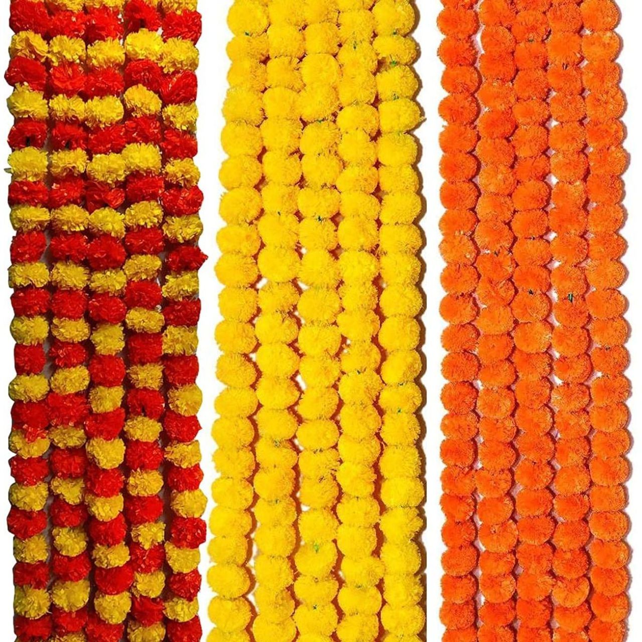 Artificial Marigold Flowers Garland - Assorted