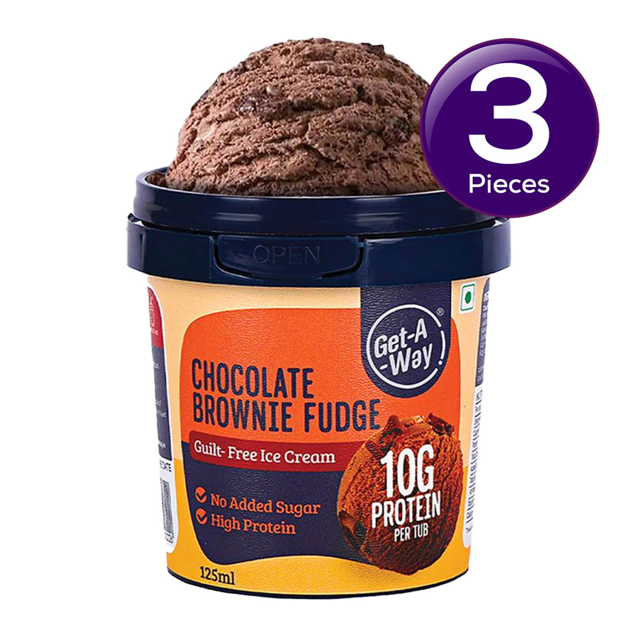 Get-A-Way Chocolate Brownie Fudge Ice Cream Cup 125 ml Combo