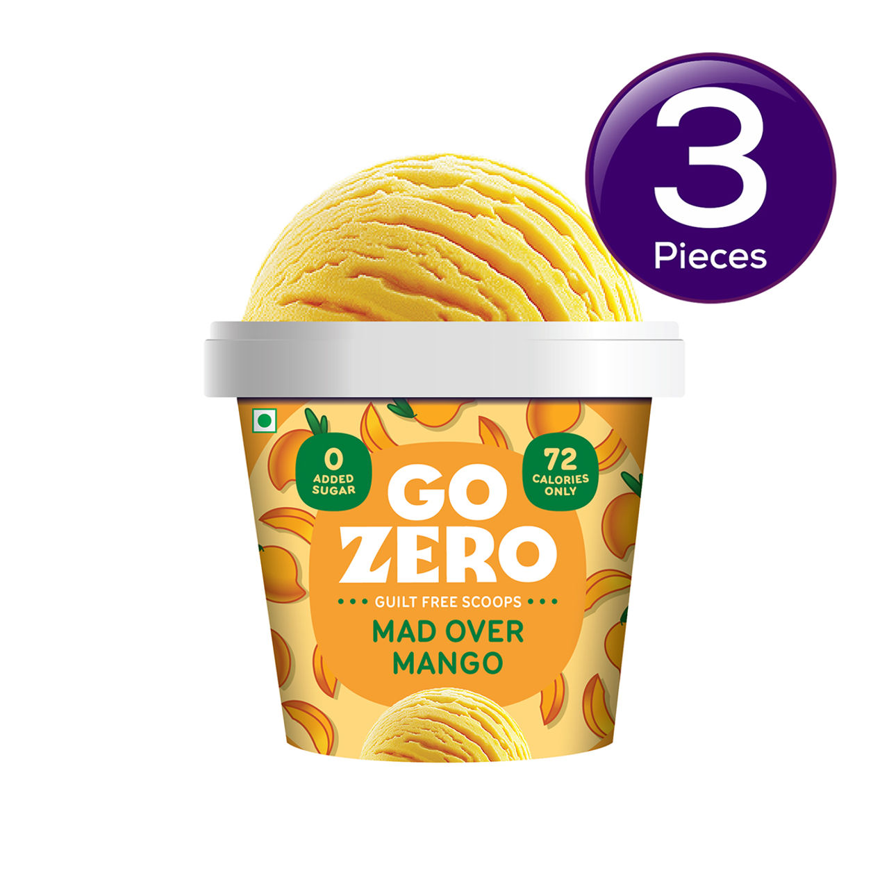 Go Zero Mad Over Mango Low Calorie Guilt Free Ice Cream Cup 100 ml Combo