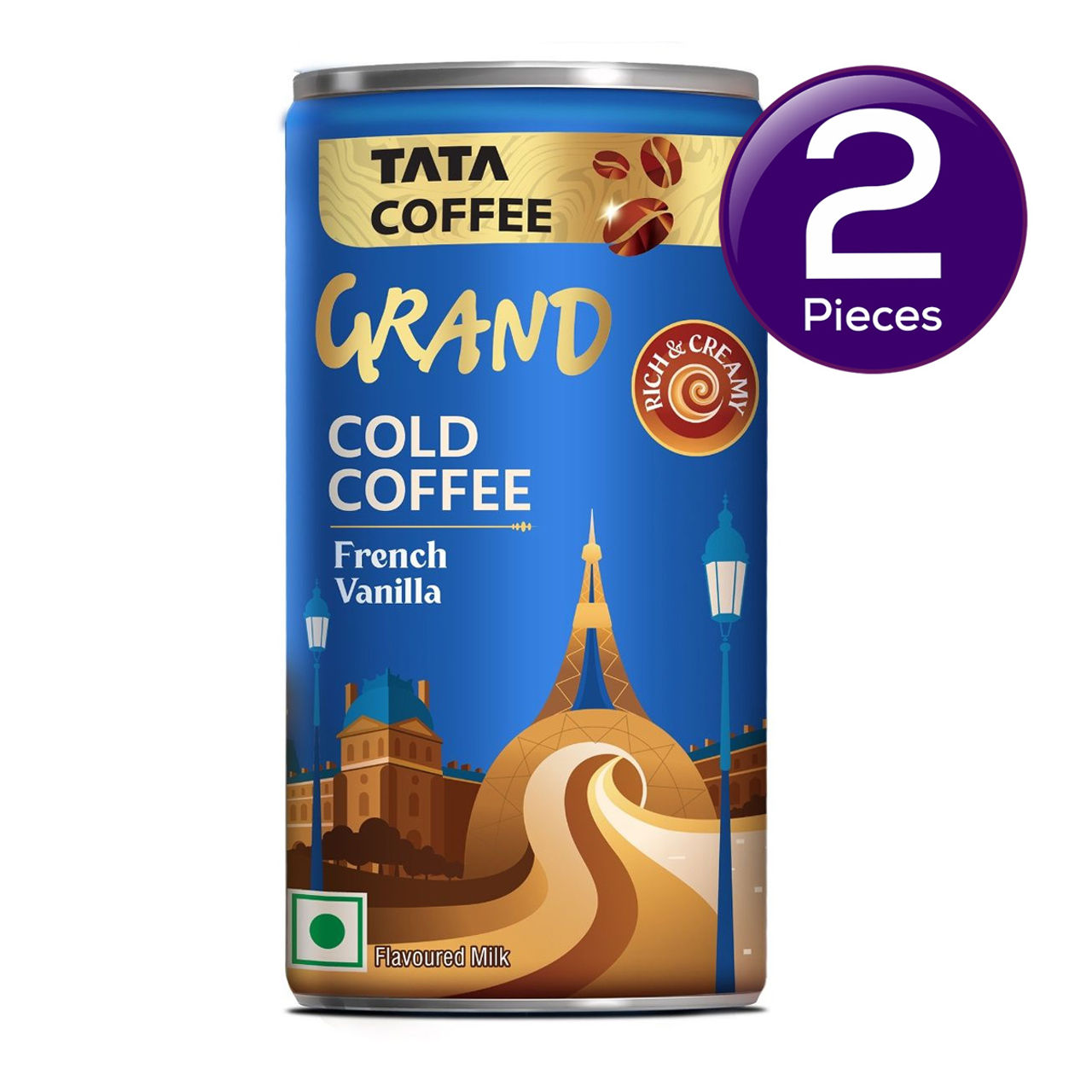 Tata Coffee Grand Ready To Drink Coffee French Vanilla 180 ml  X 2 Combo