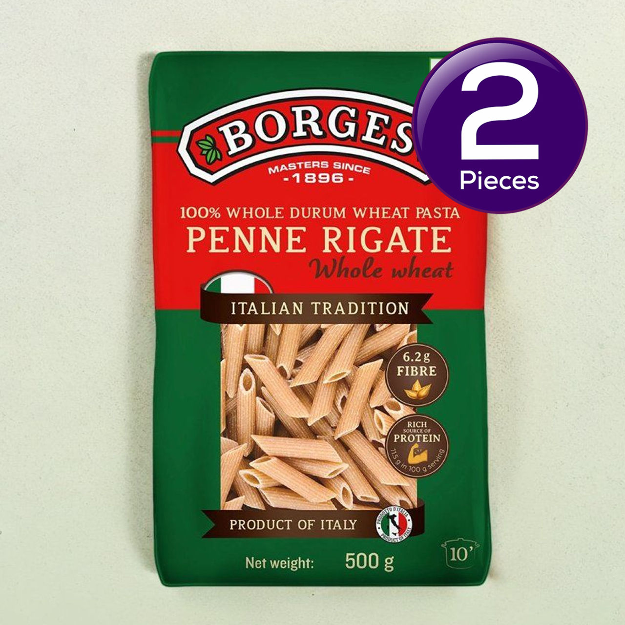 Borges Penne Whole Wheat Pasta 500 g Combo