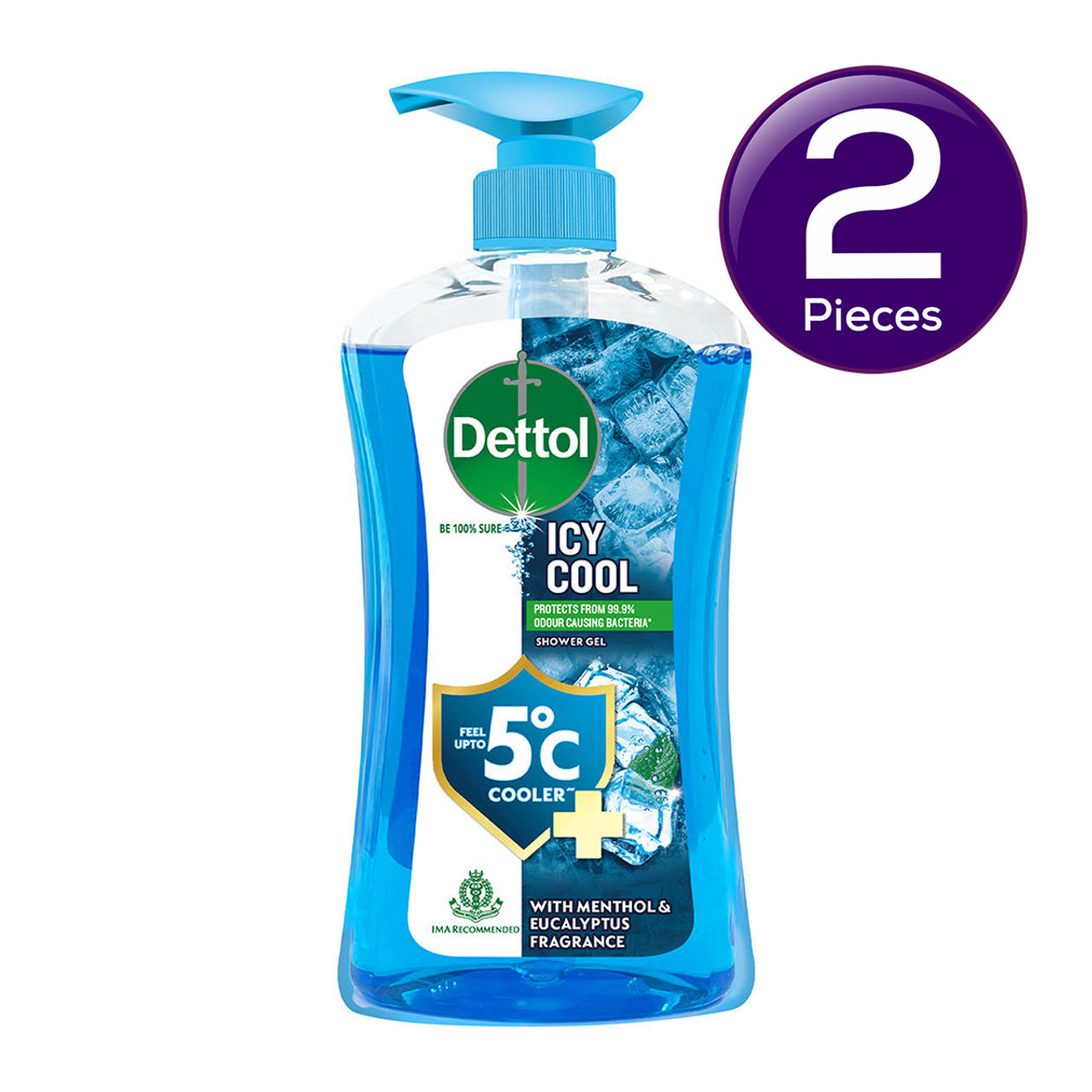 Dettol Body Wash and shower Gel, Icy Cool Pump 500 ml Combo