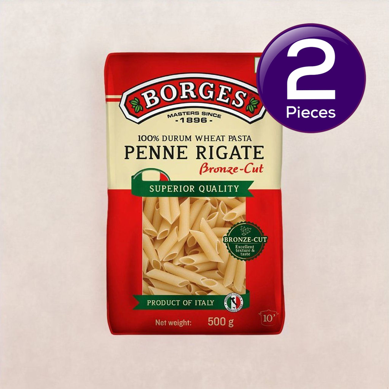 Borges Durum Wheat Pasta Penne Rigate 500 g Combo
