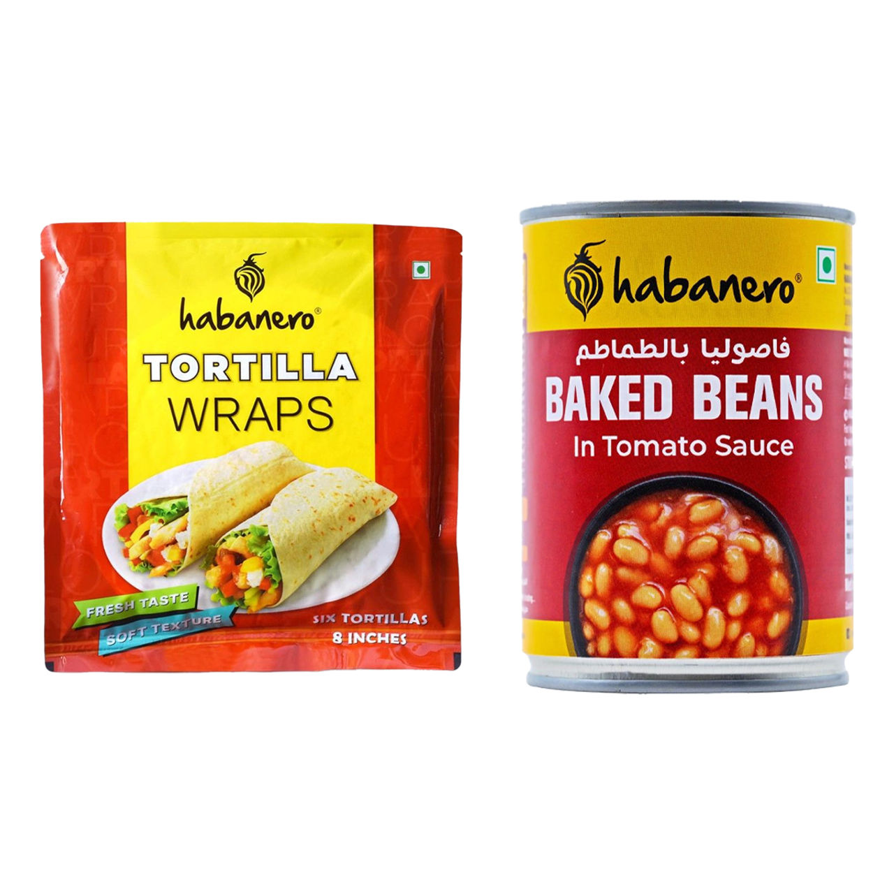 Habanero Baked Beans In Tomato Sauce (400g) & Habanero Flour Tortilla Rte Wraps (330g) Combo