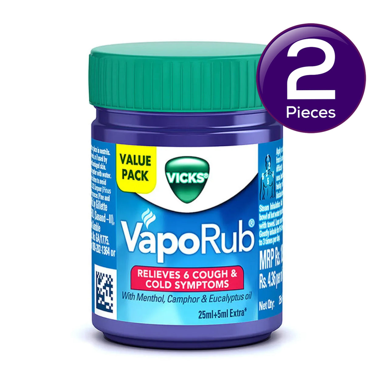 Vicks Vaporub - Relief for Cold, Cough, Congestion 25 ml X 2 Combo