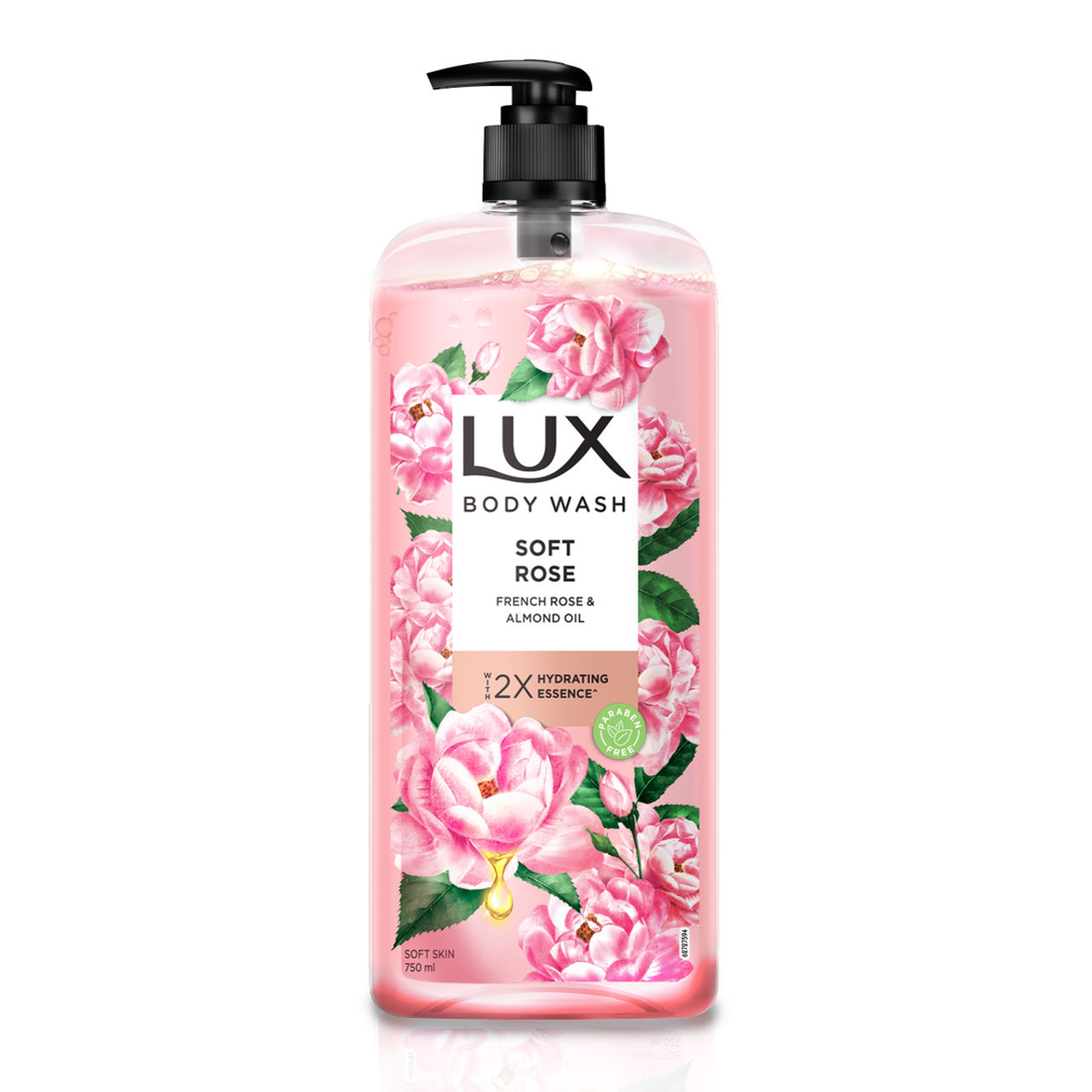 Lux Body Wash Soft Skin French Rose & Almond Oil With Long Lasting Fragrance Glycerine Paraben Free