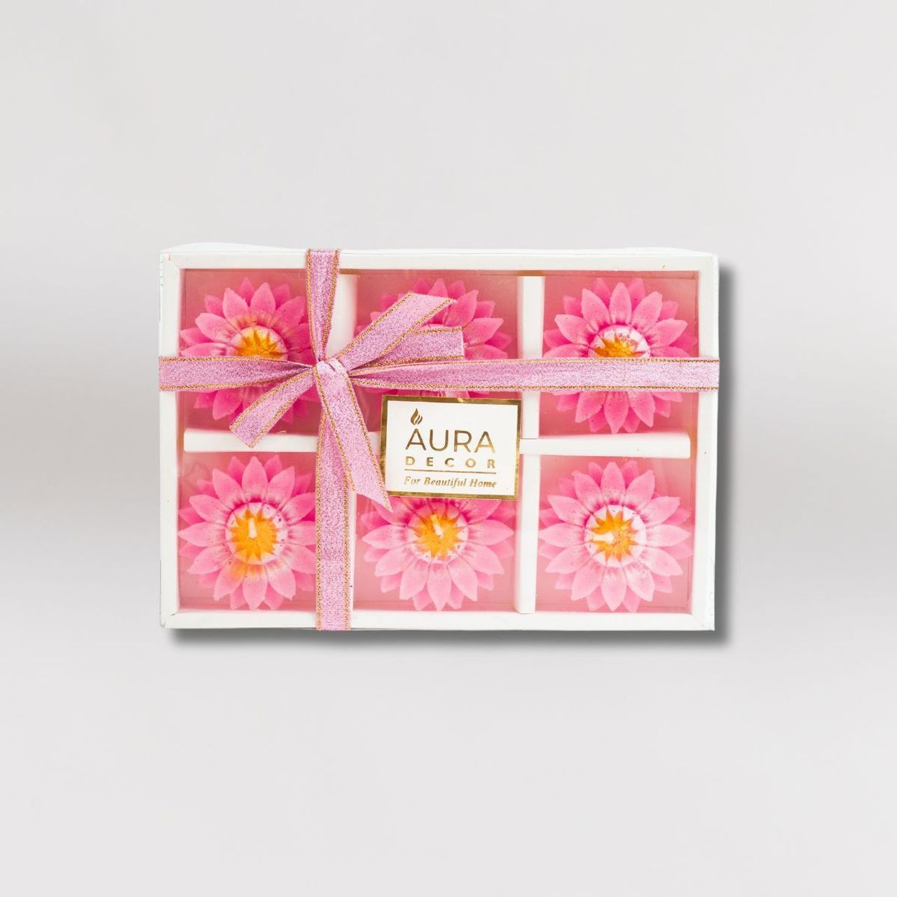 Auradecor Floating Flower Candles Gift Set