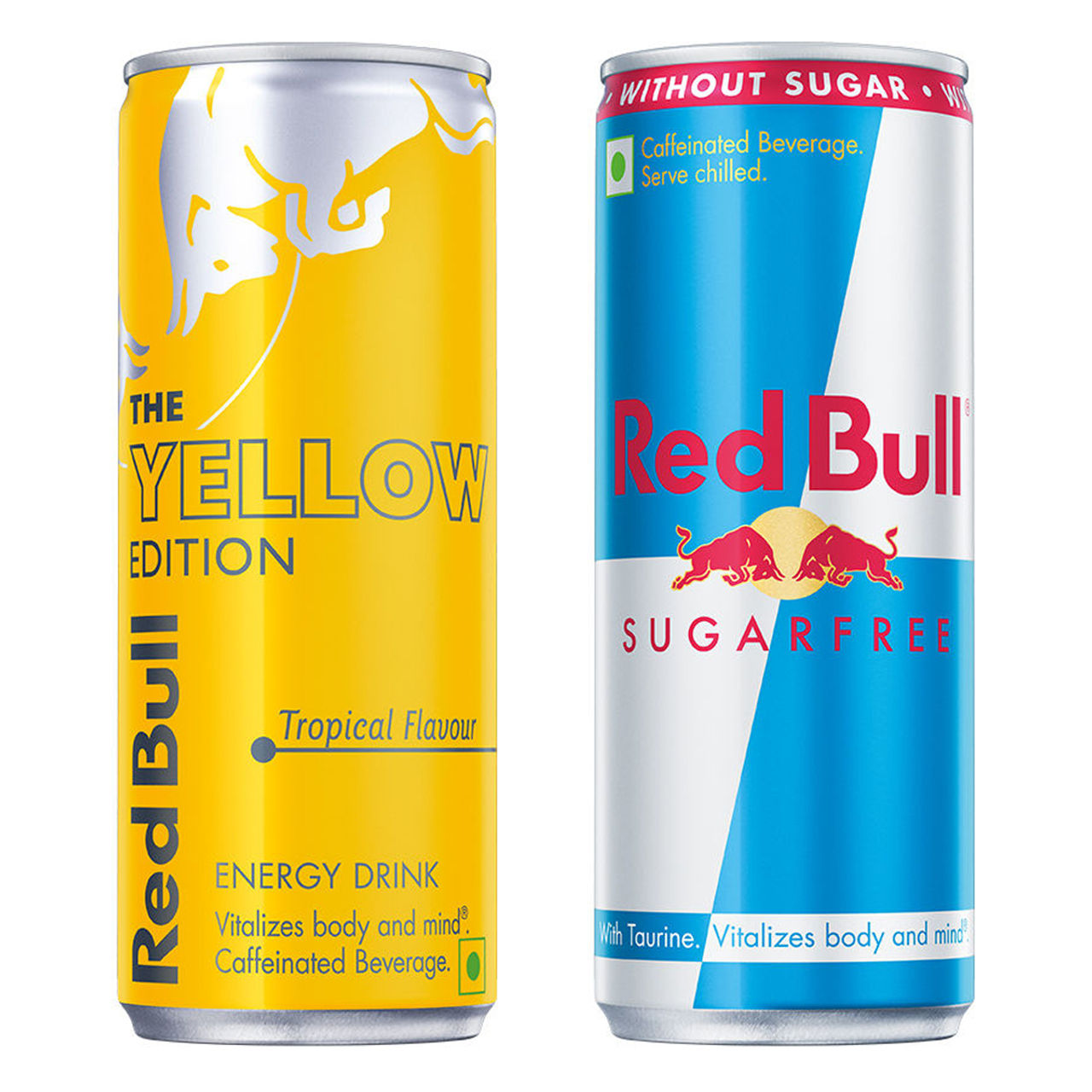Red Bull Energy Drink - Sugar Free (250ml) & Red Bull Tropical Energy Drink (250ml) Combo