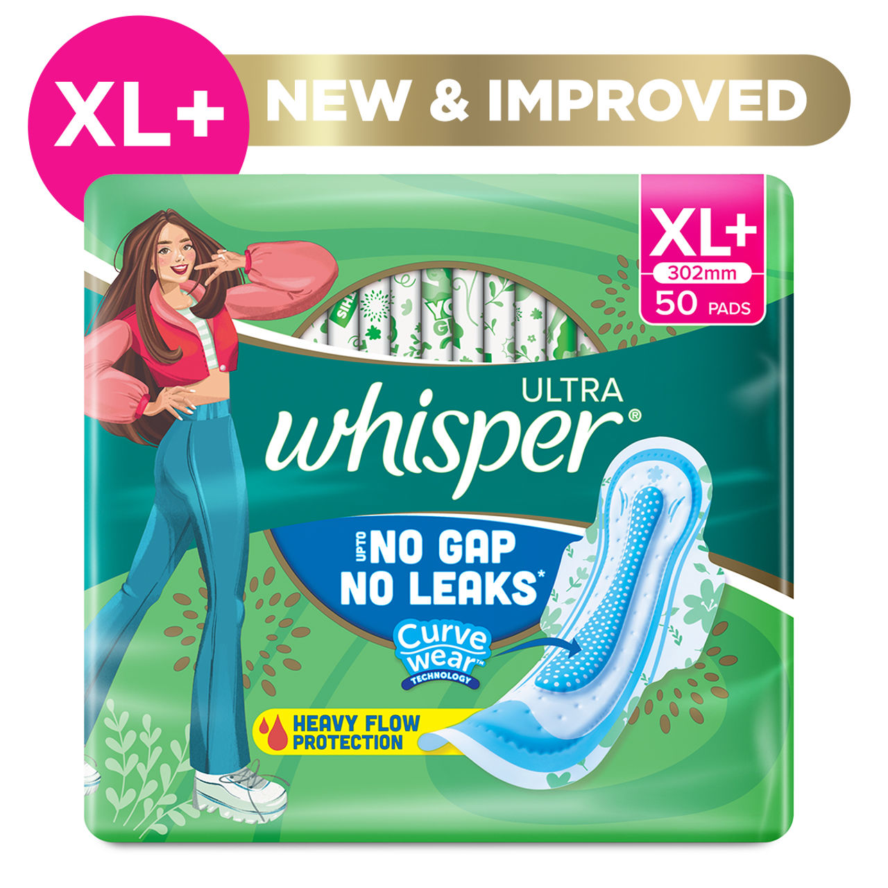 Whisper Ultra Clean XL+ Sanitary Pads