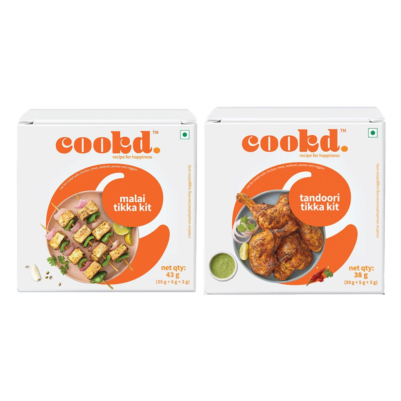 Cookd Tandoori Tikka Kit (38g) & Cookd Malai Tikka Kit (43g) Combo