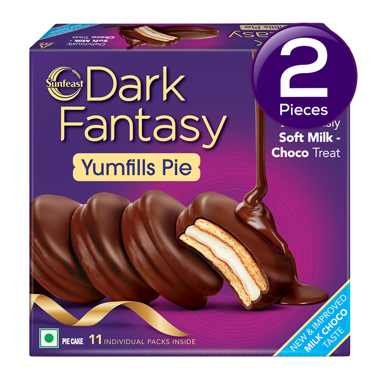 Sunfeast Dark Fantasy Yumfills Rich Chocolate Pie Cake 242 g Combo