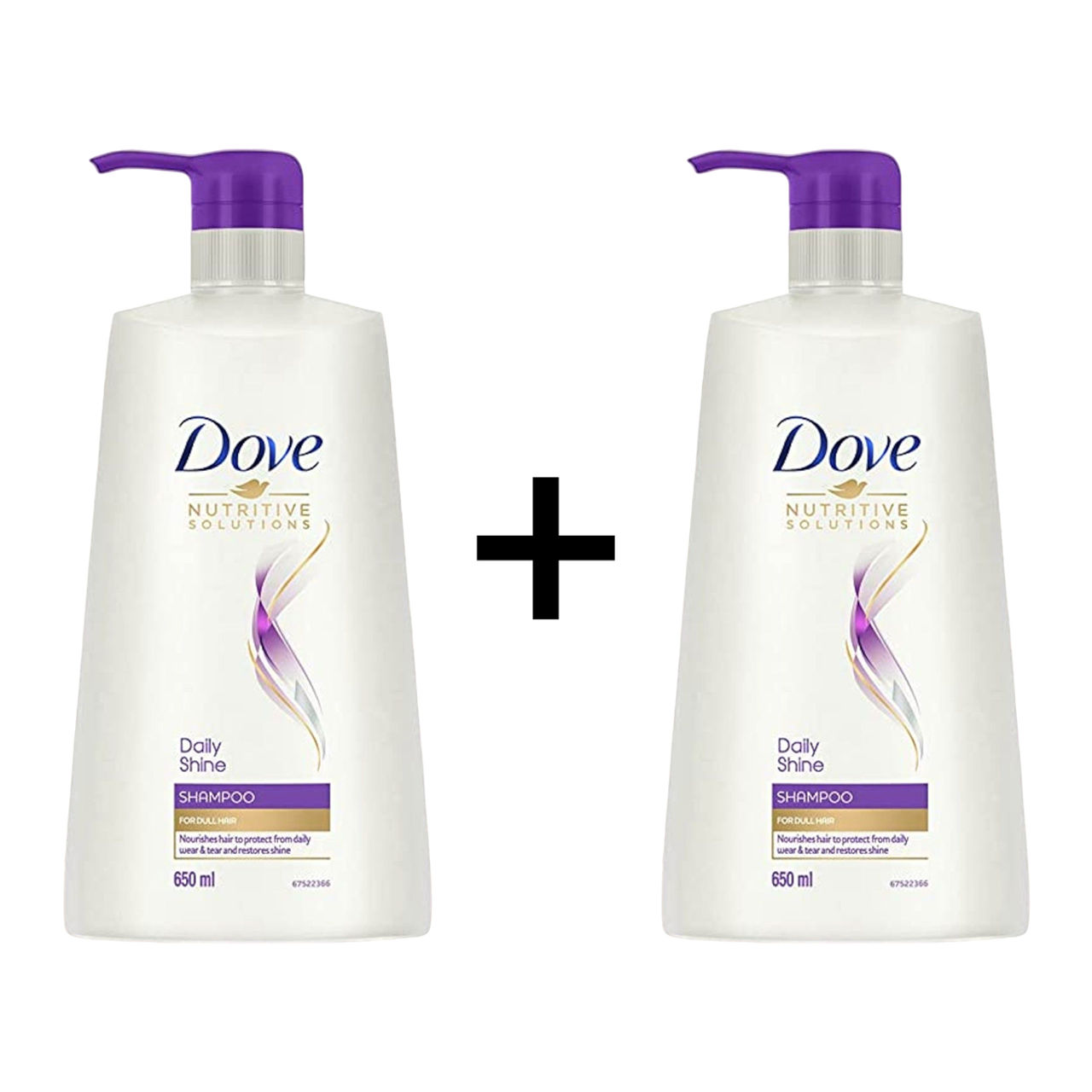 Dove Daily Shine Shampoo 650 ml X 2 Combo