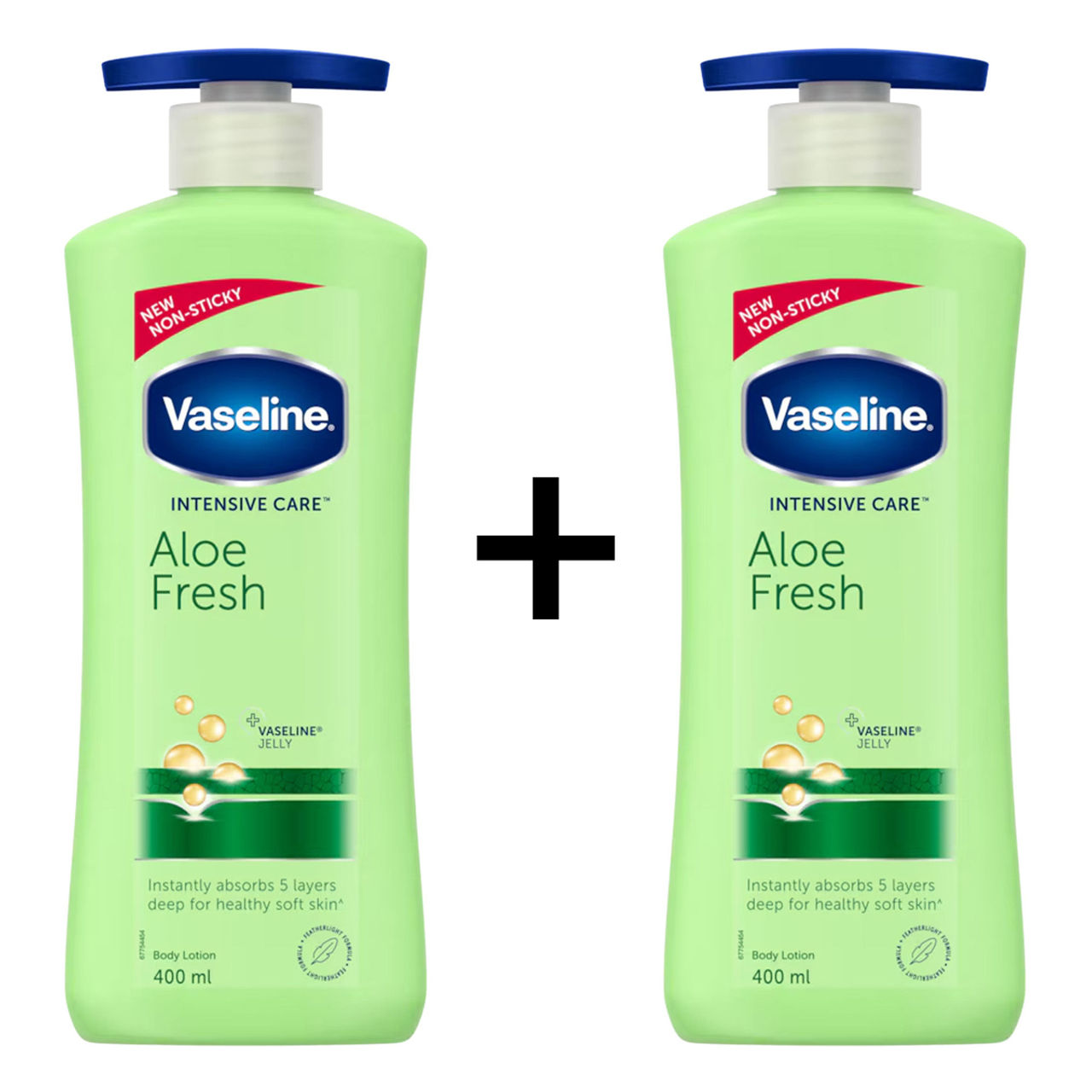 Vaseline Intensive Care Aloe Fresh Body Lotion 400 ml X 2 Combo