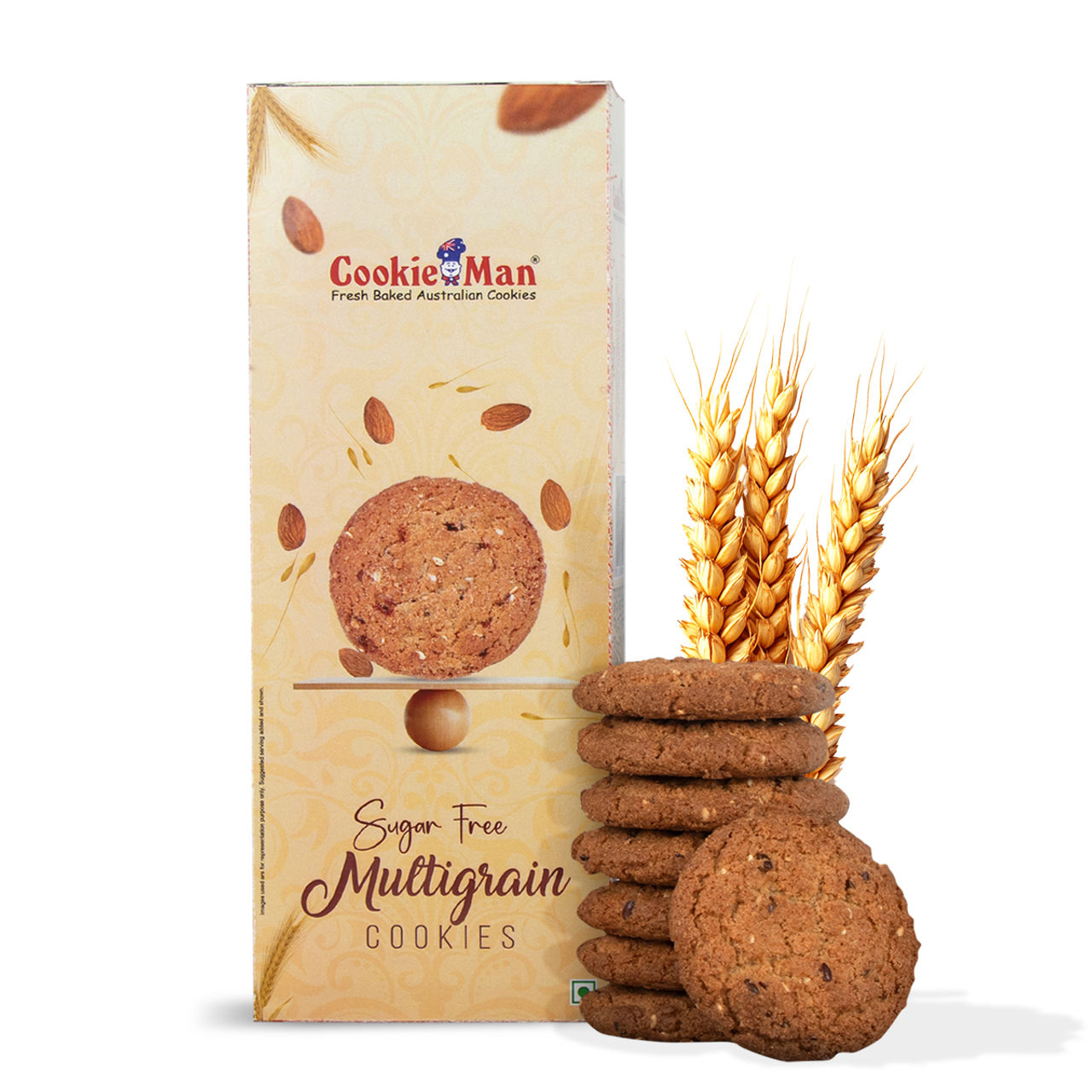 Cookie Man Sugar Free Multigrain No Maida Whole Wheat Protein Cookies Biscuits