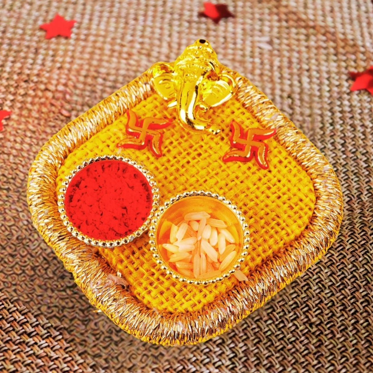 Archies Yellow Color Roli Chawal Mini Thali
