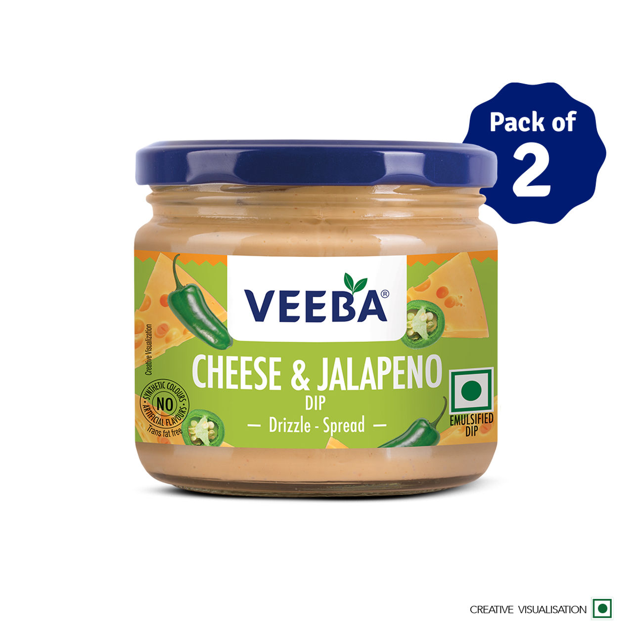 Veeba Cheese & Jalapeno Dip (300g) Combo | Pack of 2