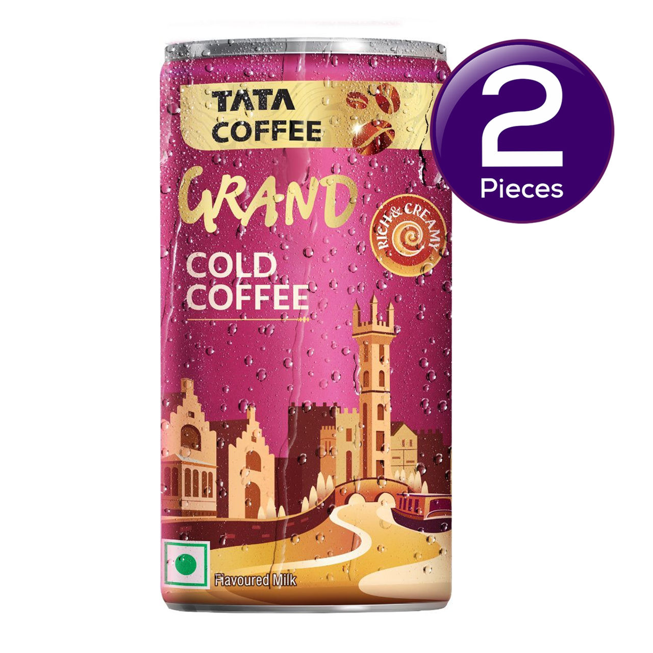 Tata Cold Coffee Belgian Chocolate Iced Coffee, Rich & Creamy, Flavoured Milk, Can Combo
