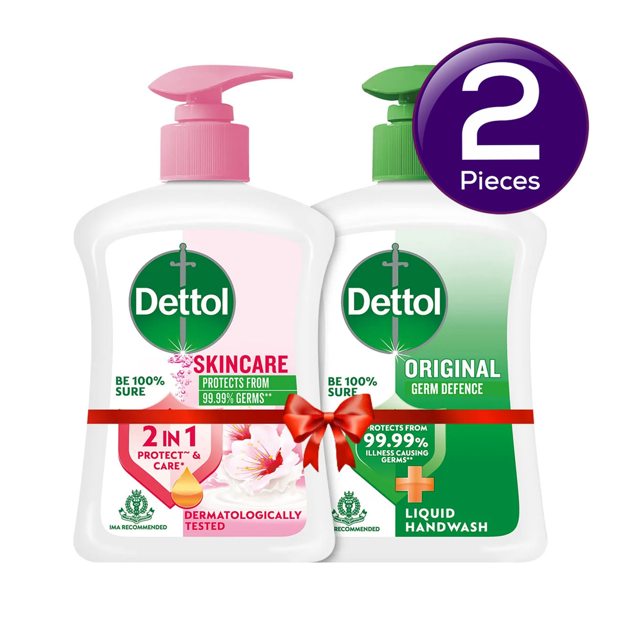 Dettol Original & Skincare Handwash Pump Dispenser Combo (2 Pack) Combo