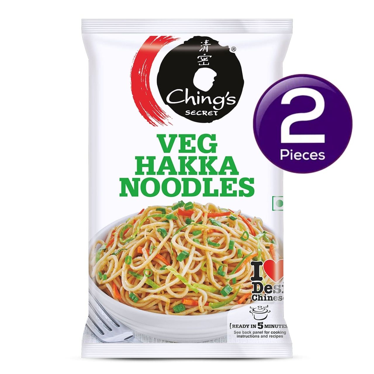 Ching's Secret Veg Hakka Noodles, Cooks In 5-7 mins, Just Soak & Drain (560 g) Combo