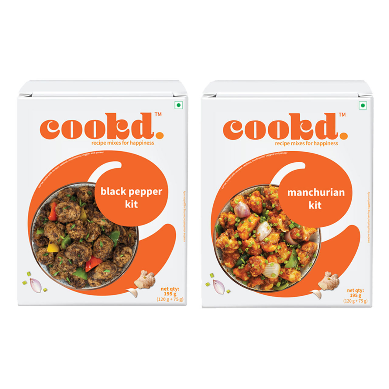 Cookd Black Pepper Kit (195g) & Cookd Manchurian Kit (195g) Combo