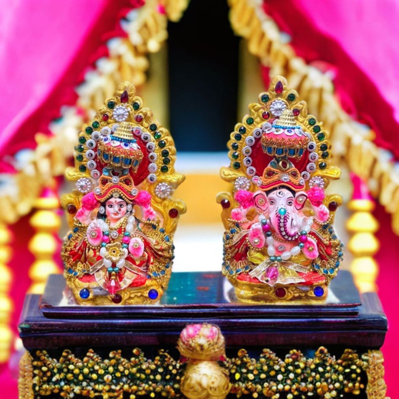 Diacraft Lakshmi Ganesh Idol - Diwali Puja Shubtha 5.4 Inch