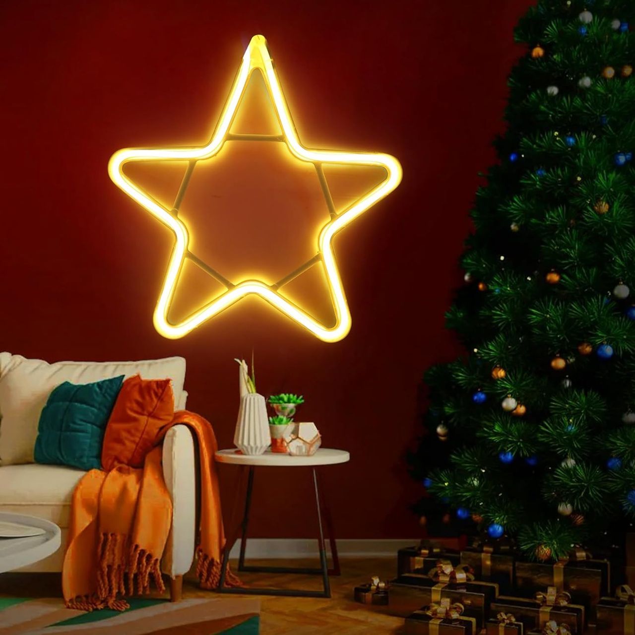 Desidiya Star Design Neon Led Light - Perfect For Wall Decoration
