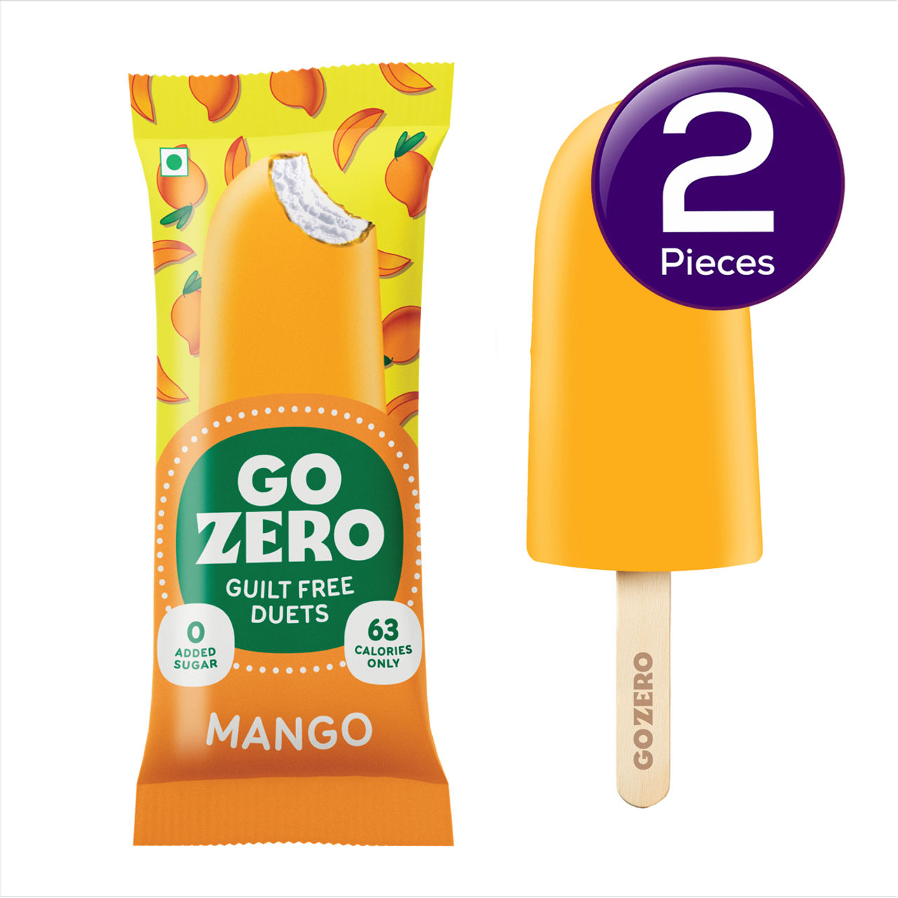 Go Zero Mango Duet Low Calorie Guilt Free Ice Cream Stick 60 ml Combo