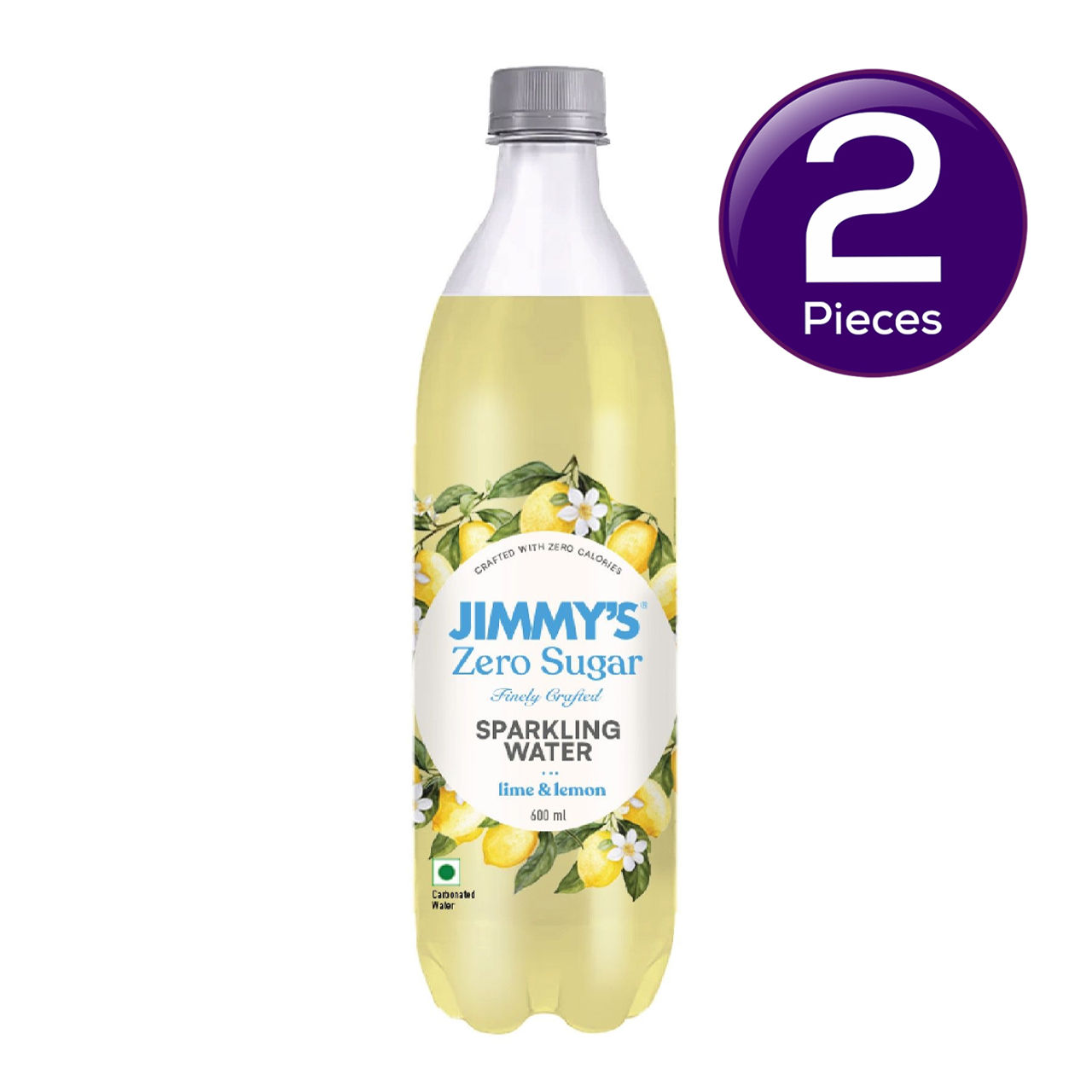 Jimmy's Zero Sugar Lime & Lemon Sparkling Water 600 ml X 2 Combo