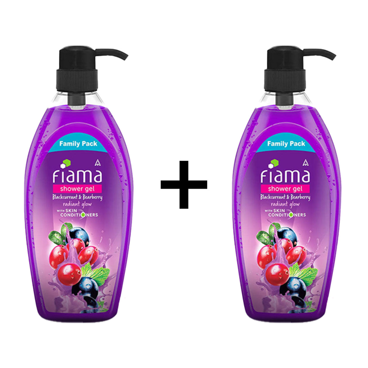 Fiama Body Wash Shower Gel Blackcurrant & Bearberry, with Skin Conditioners for Radiant Glow 895 ml X 2 Combo