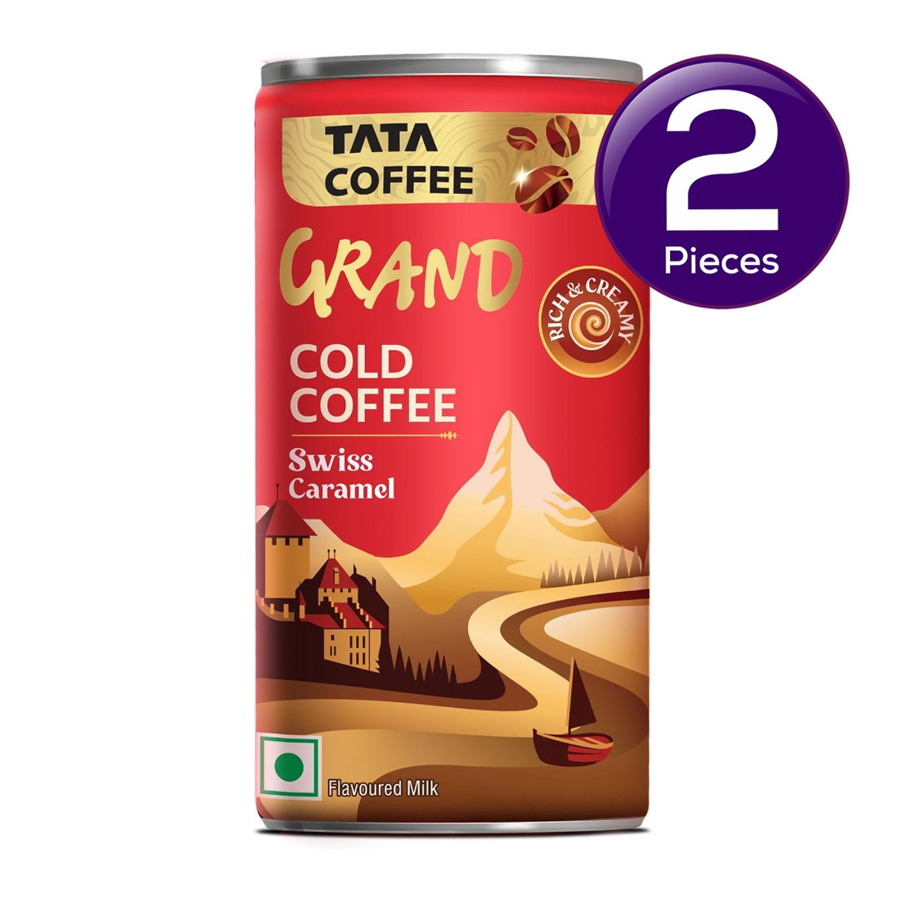 Tata Coffee Grand Ready To Drink Coffee Swiss Caramel 180 ml  X 2 Combo