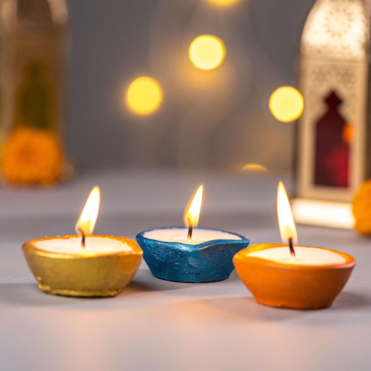 Classic Earthen Diya Set – 2.5 Hour Burn Time
