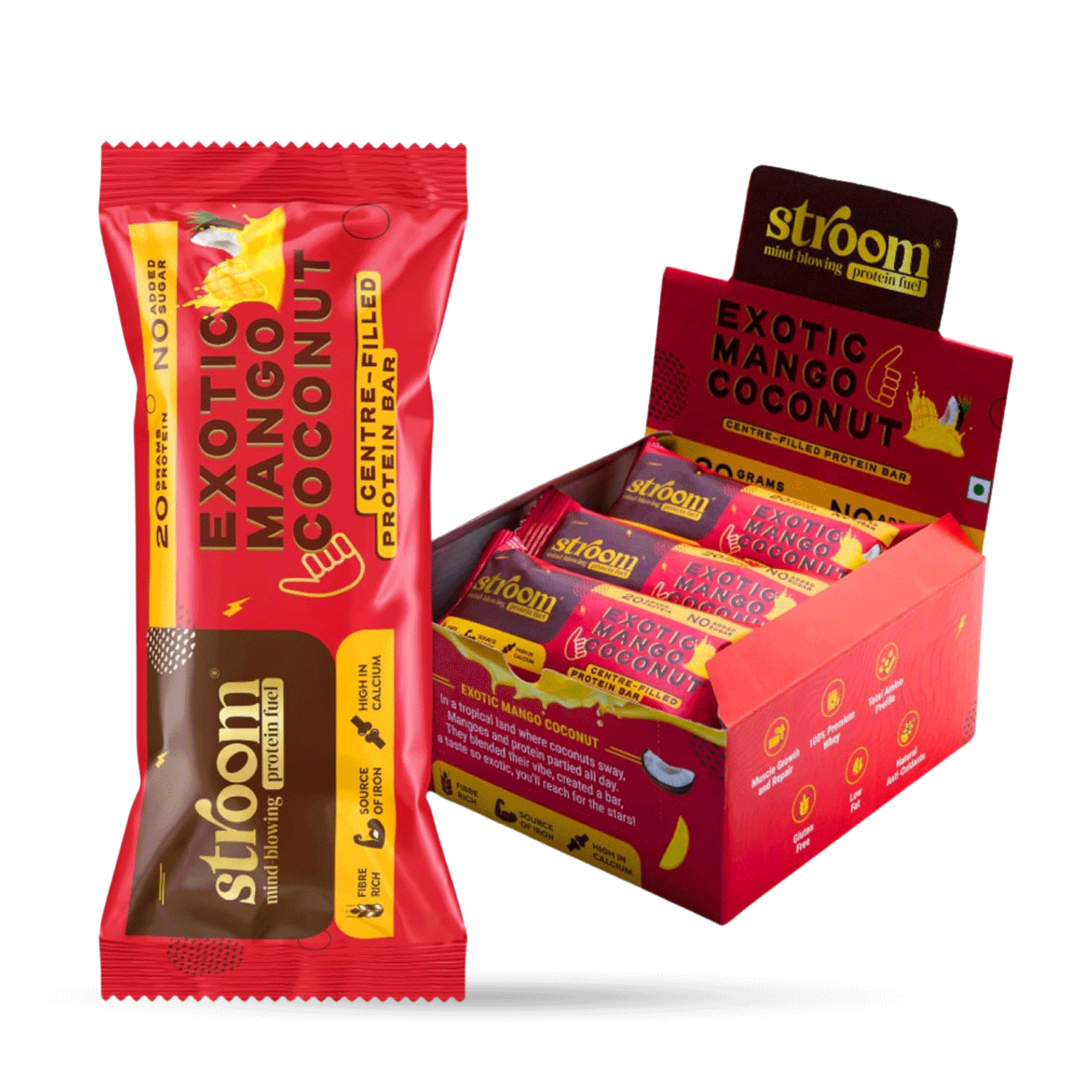 Stroom Exotic Mango Coconut Protein Bars