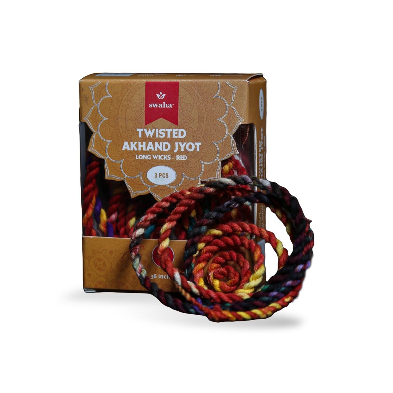 Swaha Akhand Jyot Long Wicks Red 36 ins