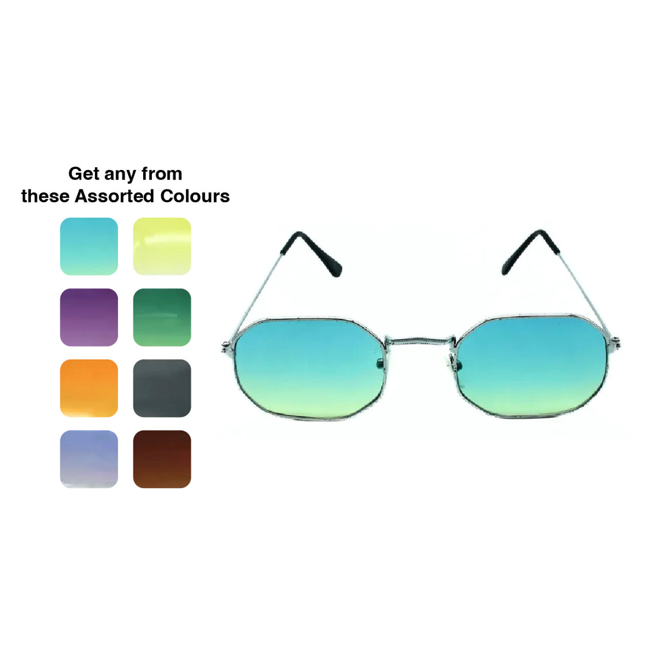 Se7en Unisex Geometric Metal and PC Sunglasses | Assorted - M