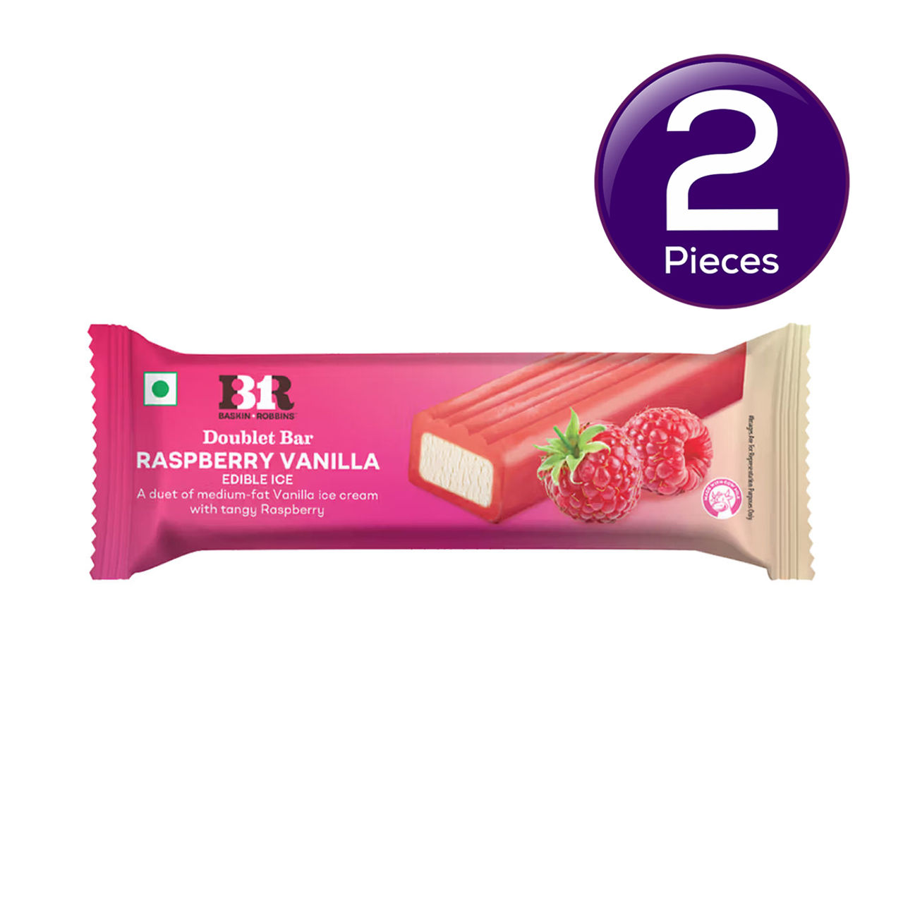 Baskin Robbins Raspberry Vanilla Doublet Bar Ice Cream Stick 65 ml Combo