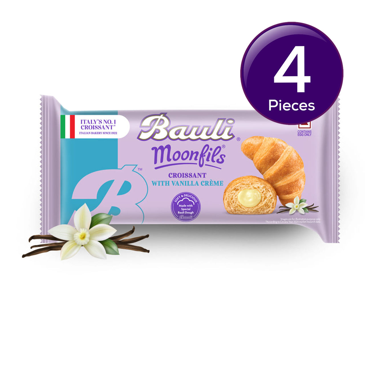 Bauli Moonfils Croissants Vanilla (Egg) 45g 45 g Combo