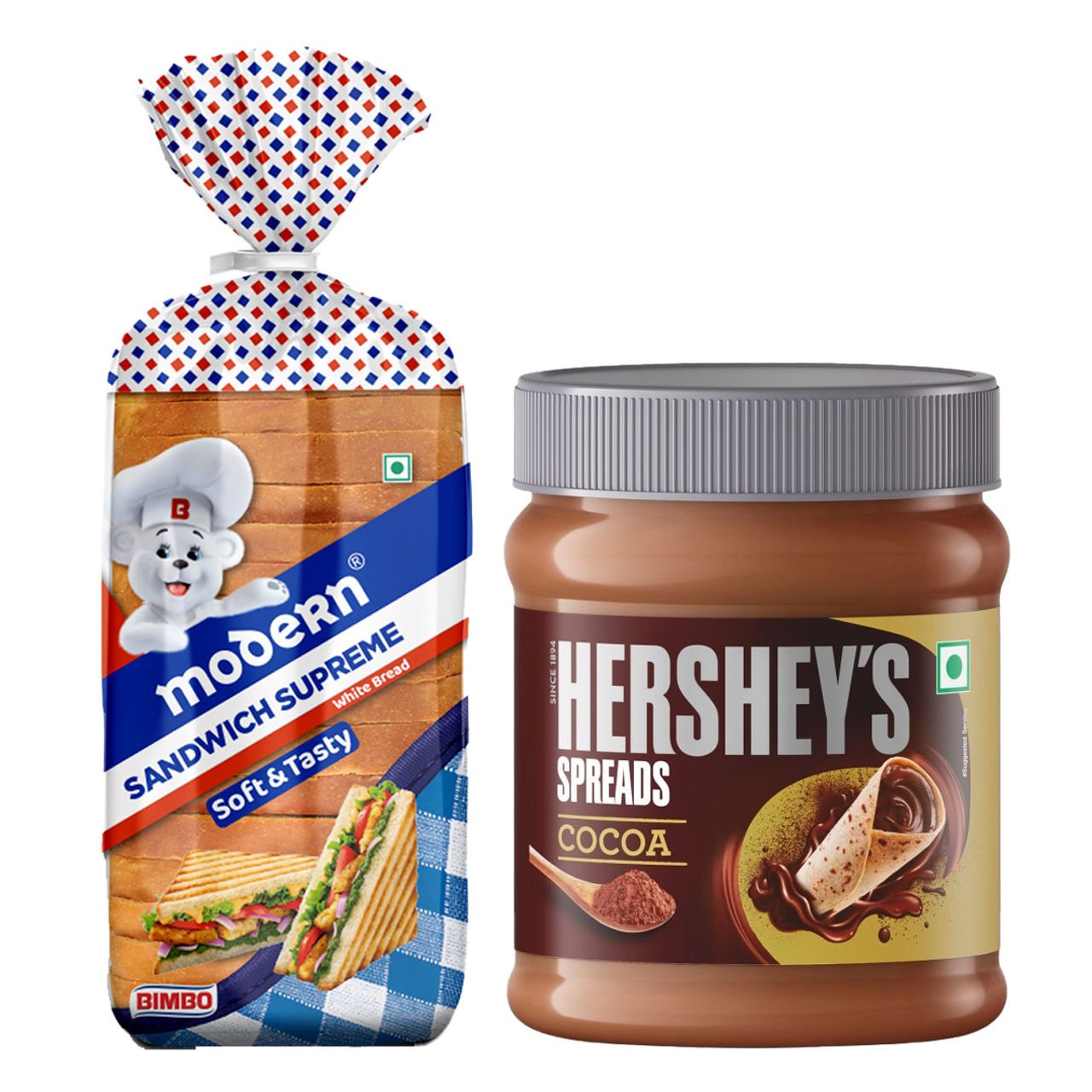 Hershey'S Spread - Cocoa Jar (150g) & Modern Sandwich Supreme White Bread (400g) Combo
