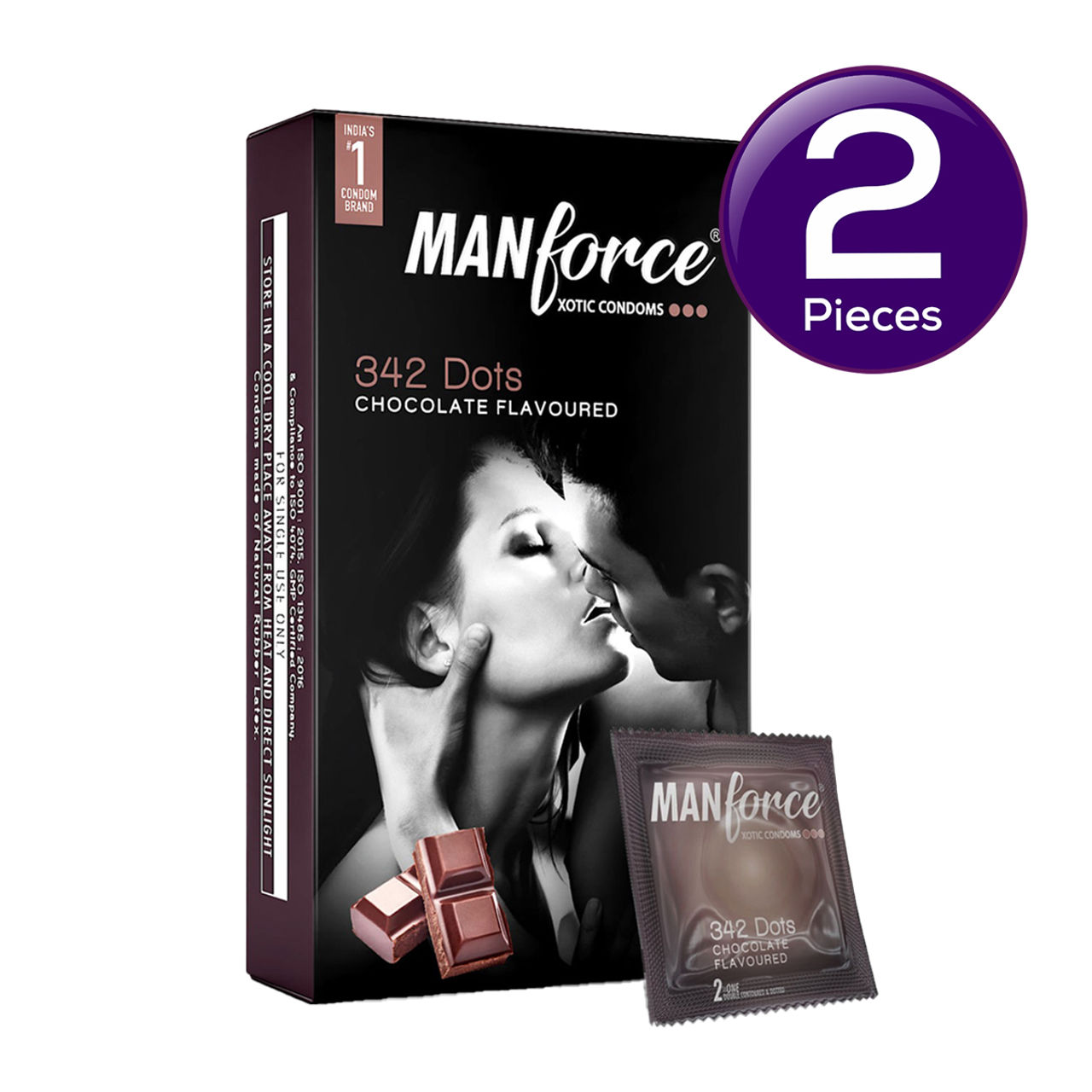 Manforce Xotic 2 in 1 (Contoured, Dotted) Chocolate Flavoured Condoms Combo