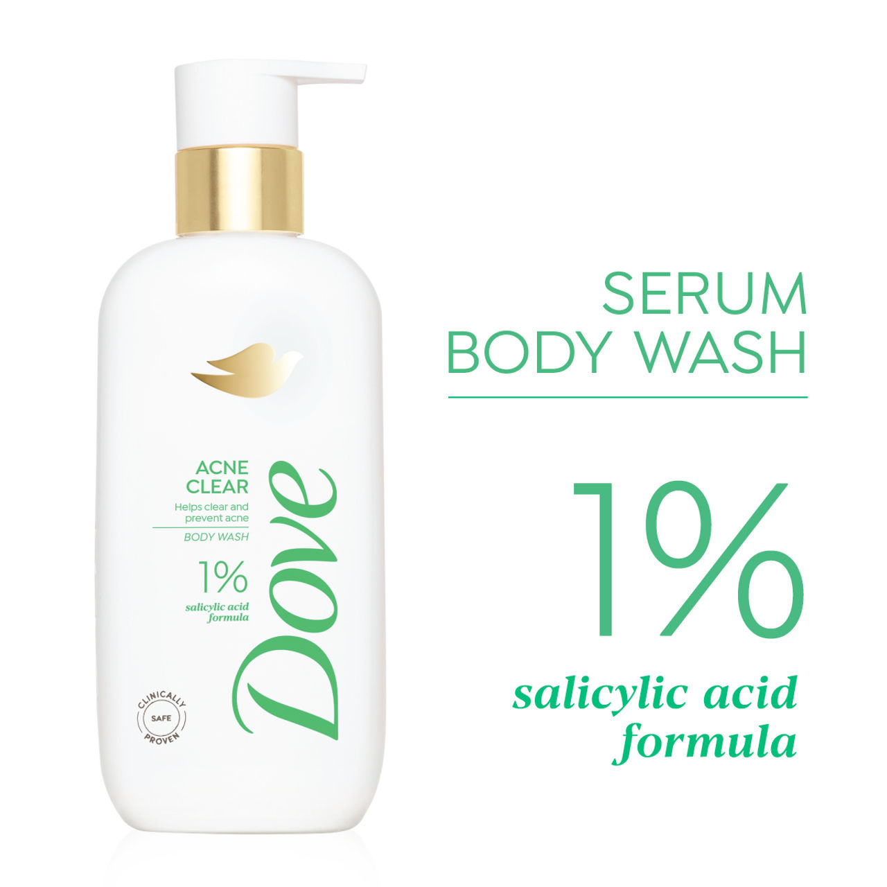 Dove 1% Salicylic Acid Formula Acne Clear Serum Body Wash