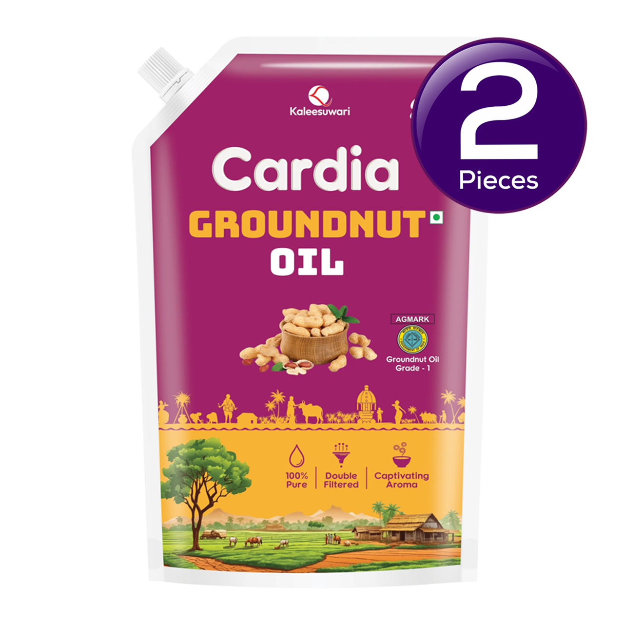 Cardia Filtered Groundnut Oil Standup | Pouch 1 l Combo