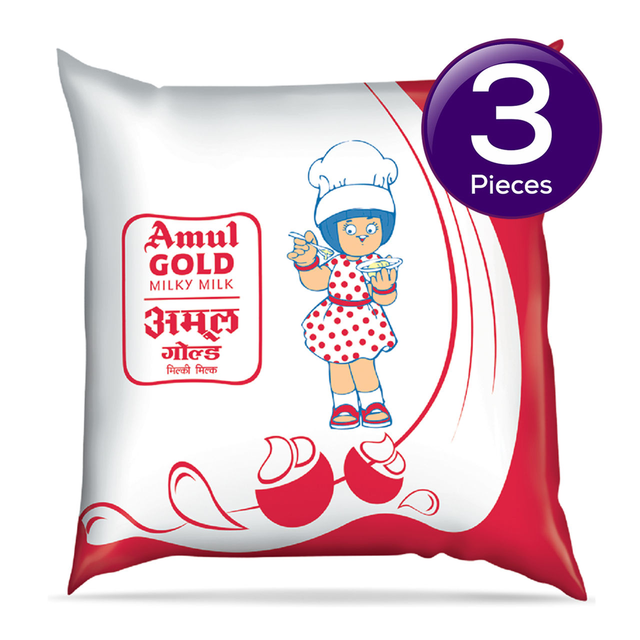 Amul Gold Full Cream Fresh Milk (Pouch) 500 ml X 3 Combo