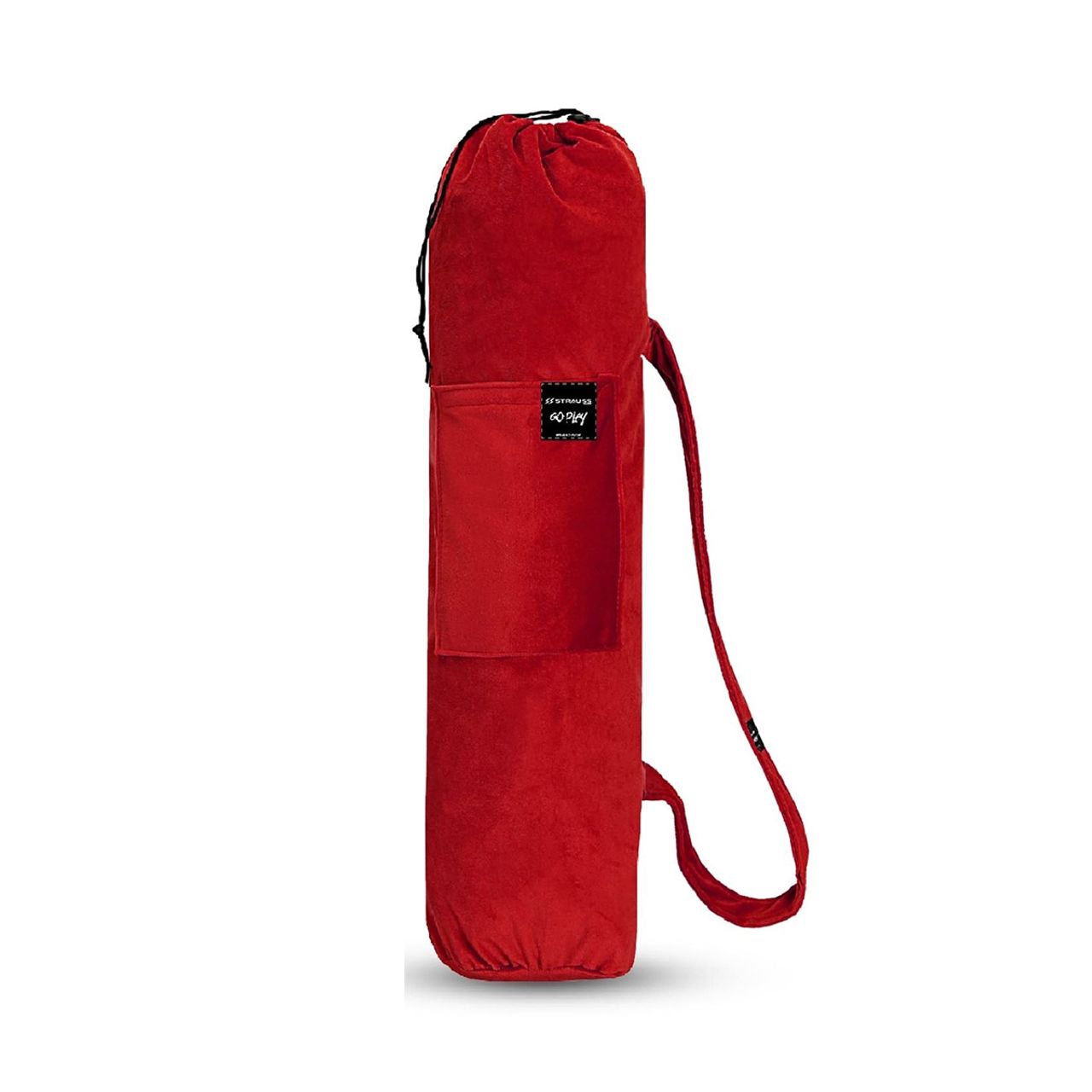 Strauss Velvet Yoga Mat Bag with Shoulder Strap, (Red)