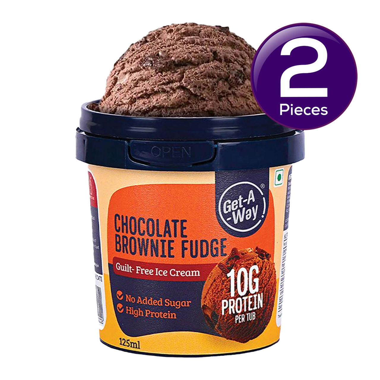 Get-A-Way Chocolate Brownie Fudge Ice Cream Cup 125 ml Combo