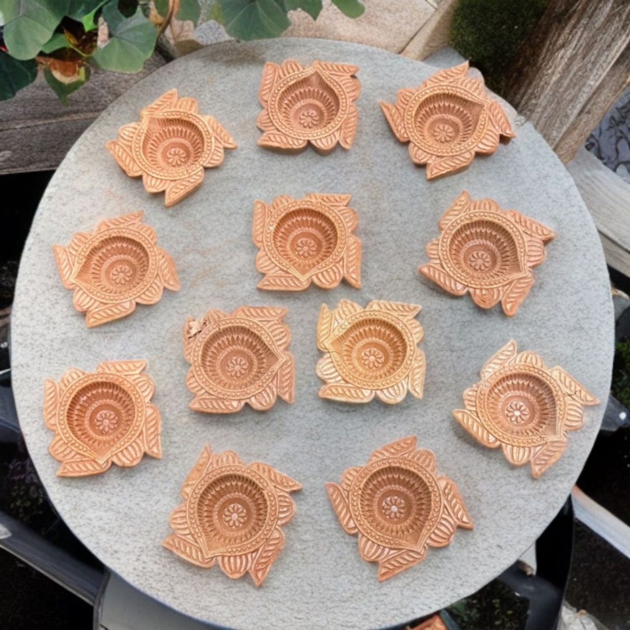 Diacraft Crafted Swastik Mitti Diya Pack Of 12